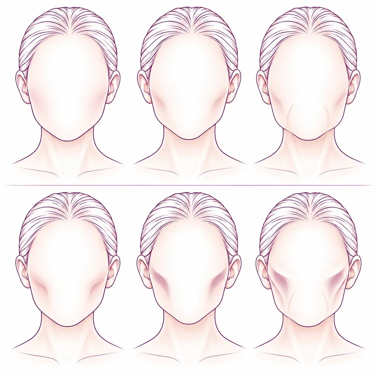 Évolution du visage avec l'âge après une bichectomie mesurée et après un retrait excessif de la boule de Bichat