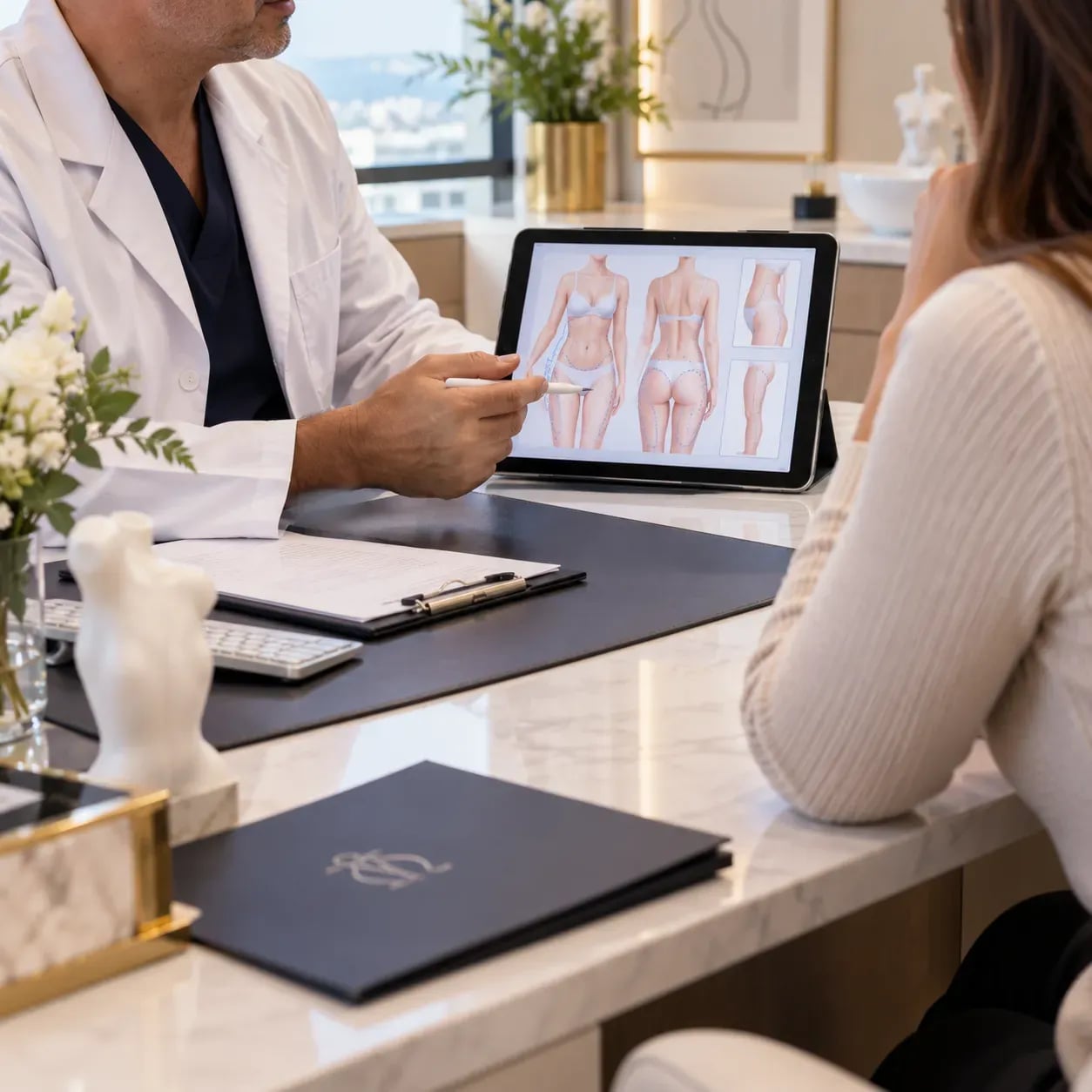 Consultation avec un chirurgien esthétique avant un lipofilling mammaire en Tunisie