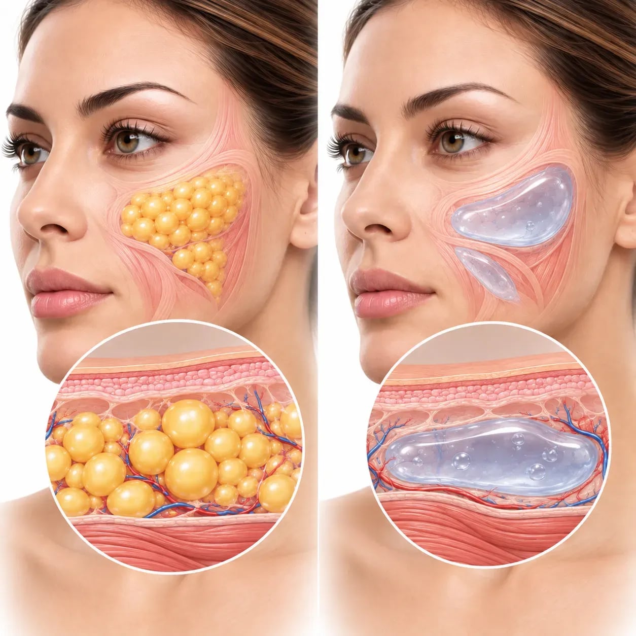 Comparaison entre lipofilling du visage et injection d'acide hyaluronique