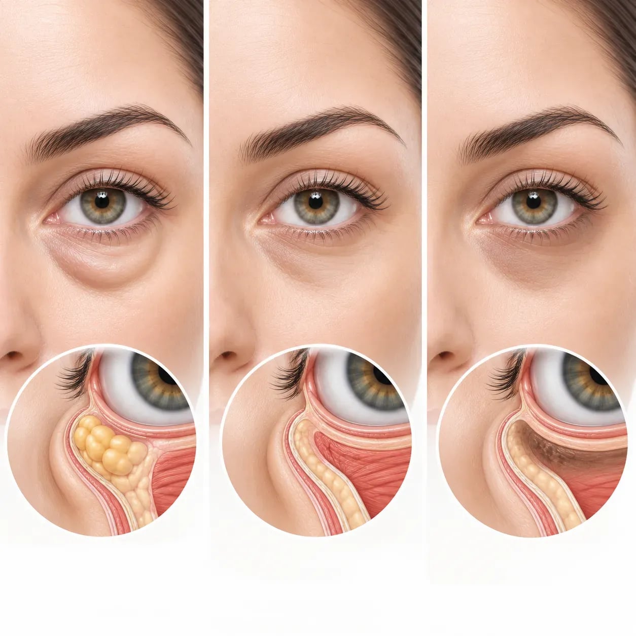 Différence entre poches sous les yeux, cernes creux et cernes pigmentés