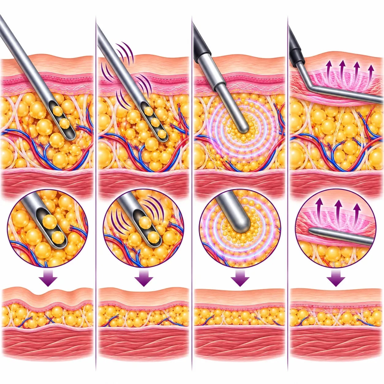 Comparaison des quatre techniques de liposuccion : classique, MicroAire, Vaser et J-Plasma