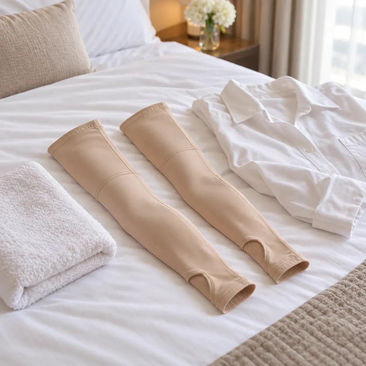 Manchon de compression porté après un lifting des bras